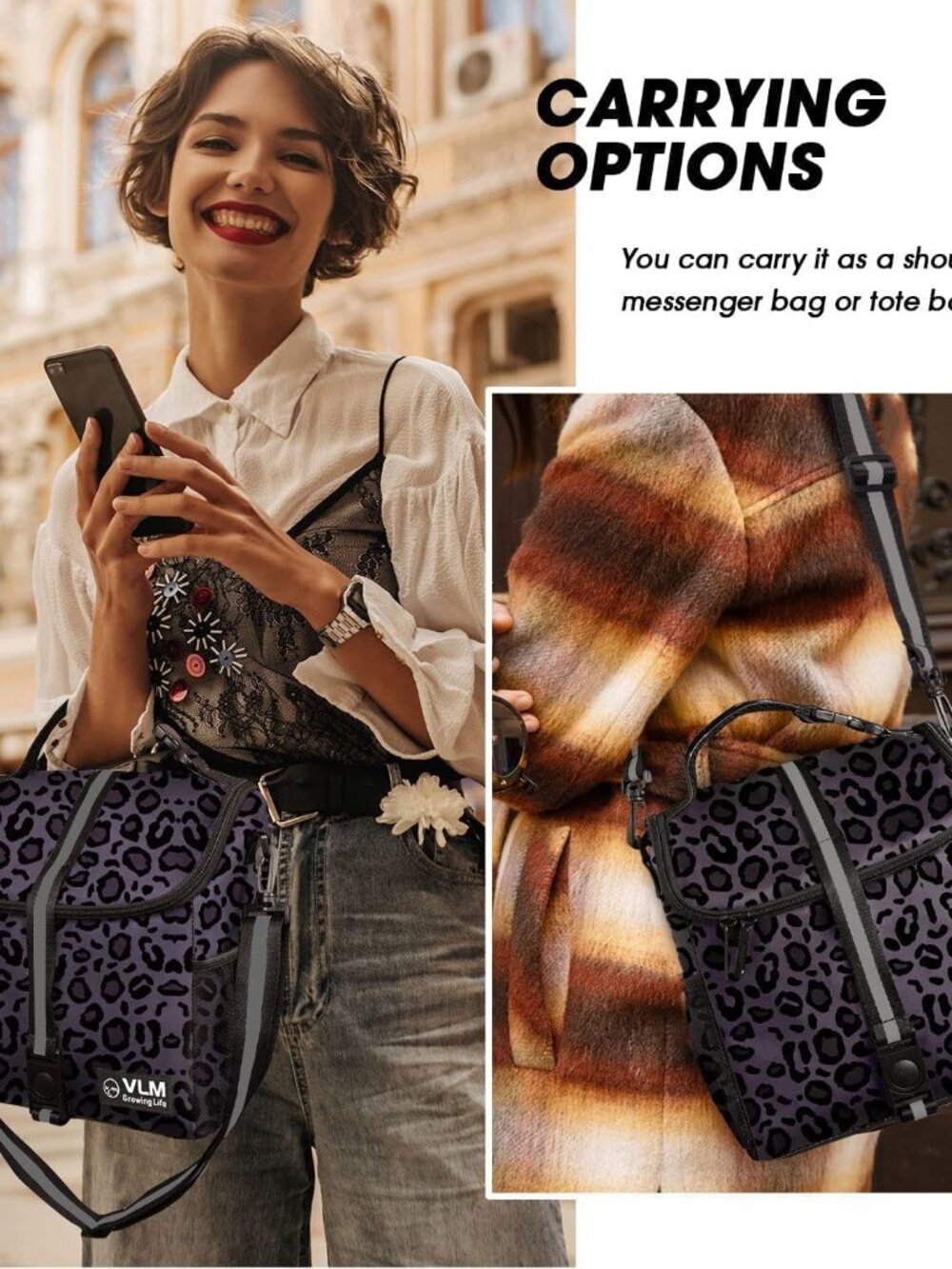 Lunch Bags for Women,Leakproof Insulated Floral Lunch Box with Adjustable Should - Picture 5 of 6
